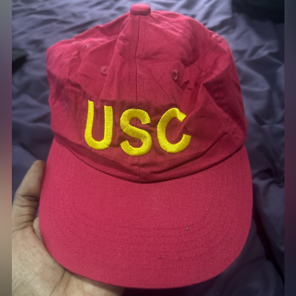 Vintage USC Trojans Adjustable Red Strapback Hat Cap